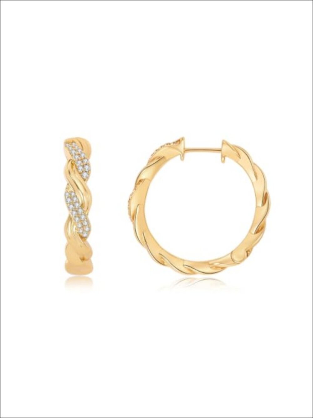 Mini Twisted Huggie Hoop Earrings 14K Gold Plated Small Textured Twist Hoops